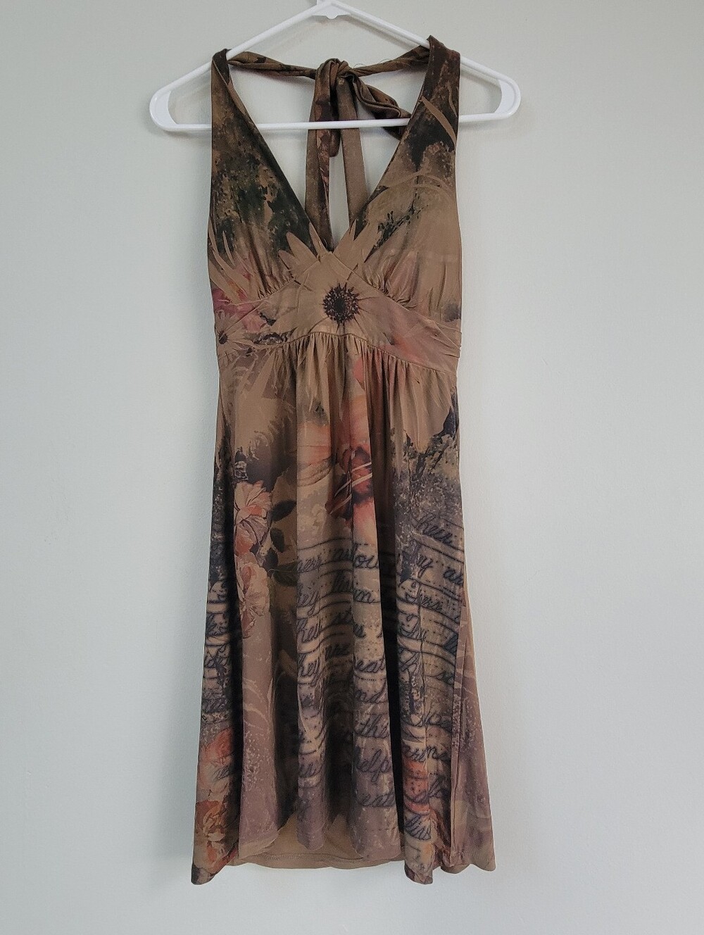 Juno Y2K Babydoll Haltertop Size M Dress Boho Grunge Forest Fairy Earthy Hippie